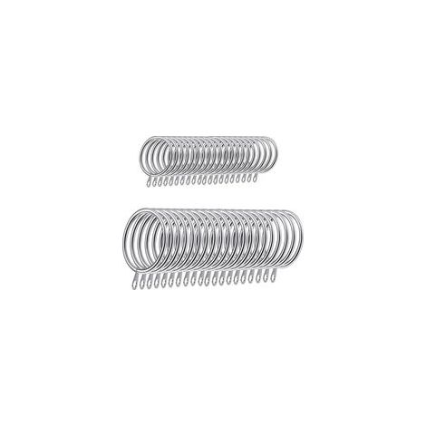 Lot de 40 Anneaux Métal pour Rideaux 45 mm, Accessoires de Suspension Rideaux, Tringles Voile (Argent)