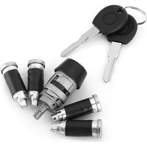Ensemble barillet de serrure de porte et contacteur d'allumage TKSE, ensemble serrure de porte/contacteur d'allumage, cylindre de serrure d'allumage et clé pour Transporter T4 Caravelle 1990 SZRH AM (1/4)
