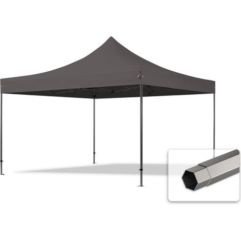 4x4 m Tonnelle pliante Acier, PES 750, gris foncé