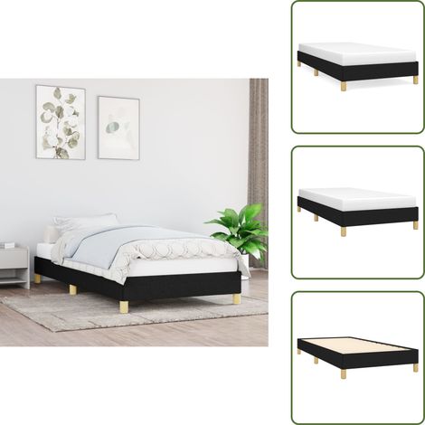 Bettgestell ohne Matratze Schwarz 100x200 cm Stoff - Bettrahmen - Doppelbett - Boxspringbetten - Lattenrost - Schlafzimmermöbel (1/5)