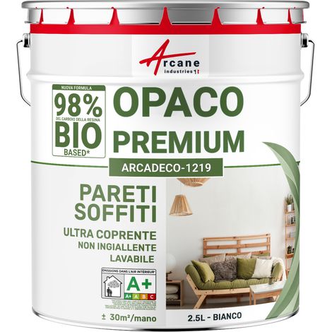 Pittura opaca per muri e soffitti interni - ARCADECO - 1219 - 2,5 L (+ o - 30m² per strato) Bianco - ARCANE INDUSTRIES (1/5)