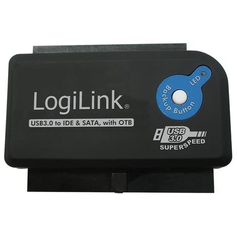 Adattatore di connessione LogiLink OTB da USB 3.0 SATA IDE a HDD da 2,5" e 3,5" per CD e DVD.