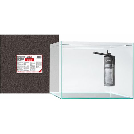 Sera Kit Scaper Cube 48 L + X-Edge 300 + Thermo-Safe - Kit Acuario + Filtro + Alfombrilla Aislamiento Térmico
