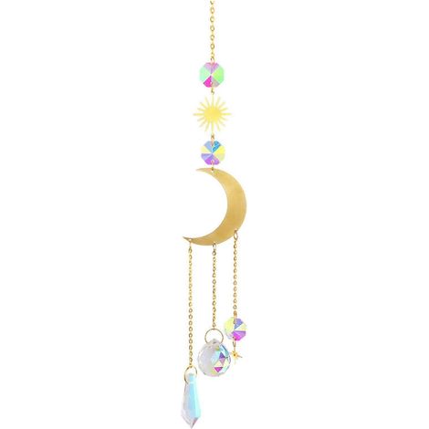 Voici un titre produit optimisé en français (190 caractères max) :
Carillon à vent cristal Lune Étoile pendentif suspendu, attrape-soleil décoratif 8 pièces, ornement extérieur jardin balcon, cadeau (1/4)