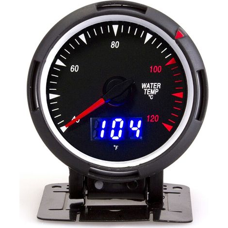 Jauge de température de l'eau 2.5in 40-120℃ Affichage LCD de compteur de température de l'eau universel pour voiture DC12V. (1/5)