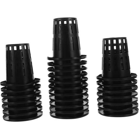 Pots en Filet Hydroponiques pour Jardinage Intérieur et Balcon, Plastique Noir 70 Mm, Lot de 100 Paniers de Plantation pour Culture de Légumes et Fleurs (1/5)