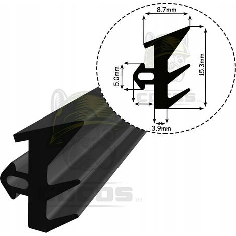 Junta para ventanas de PVC S-229 NEGRO 1m (1/5)