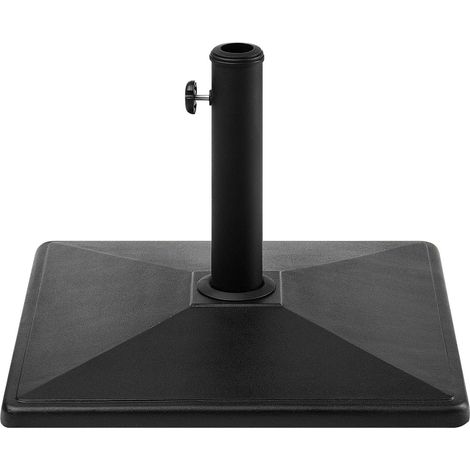 Beliani – Pied de parasol carré en béton noir 50 x 50 cm – Base stable de 25 kg pour parasol droit – Résistance aux UV et humidité (1/5)