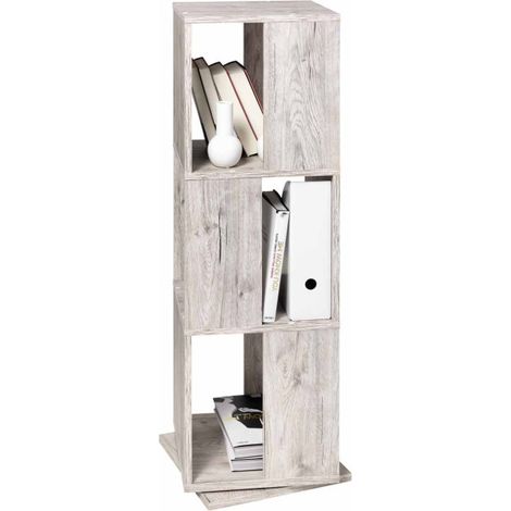 Étagère Pivotante "3 Compartiments" 108cm Chêne Sable (1/2)