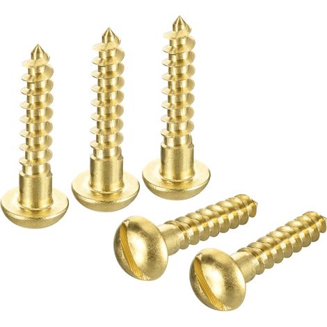 20 Pièces Vis à Bois M6 x 30mm à Tête Ronde Fendue en Laiton (1/5)