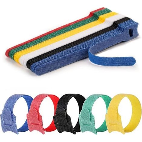 60 Pcs 15cm Reusable Adjustable Hook and Loop Cable Ties, Wire Organizer, 6 Colors (1/5)