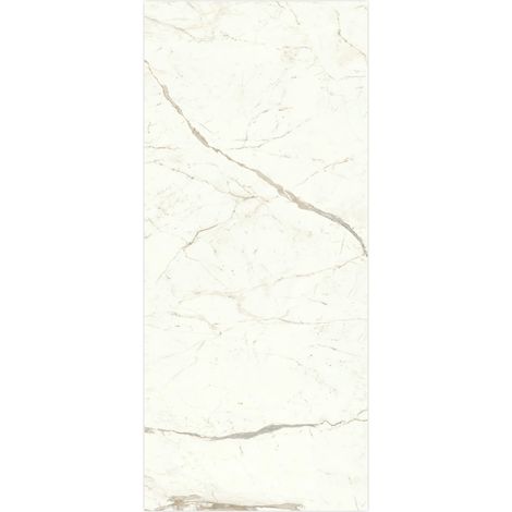 Carrelage effet Marbre Blanc Calacatta Prima 278x120x0,6 cm Brillant Faventa - Mur intérieur (vendu par carton de 3,336 m²) - RO'MA CARRELAGE