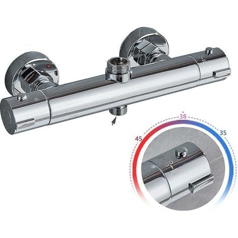 Mitigeur thermostatique de douche, technologie à contact froid, mitigeur eau chaude/eau froide, résistant à la corrosion (1/5)