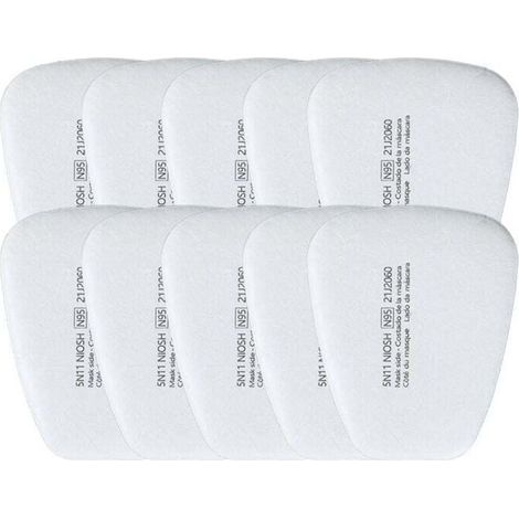 Filtre Coton KN95 Anti Poussière Remplacement Particules Trapézoïdal 10 Pièces