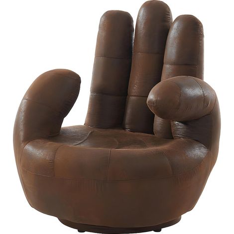 Vente-Unique – Fauteuil pivotant en microfibre vieillie – 1 place – Confort équilibré – Charge maximale 120 kg – Dimensions 82x89x78 cm (1/2)