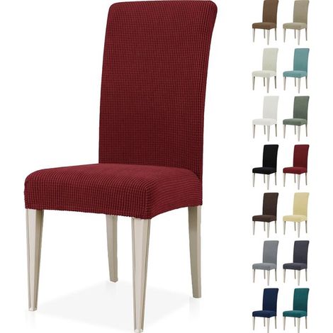 Fundas elásticas para sillas Dailygoods, 2 piezas, Sillas de comedor universales, Desmontables/lavables, Colores modernos, Tejido elástico (1/5)