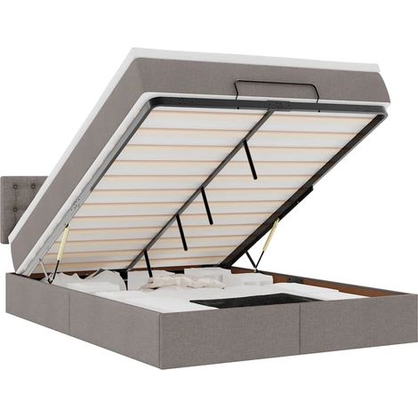 Maison Exclusive - Ottomanische Bett mit Matratze & LEDs Taupe 14