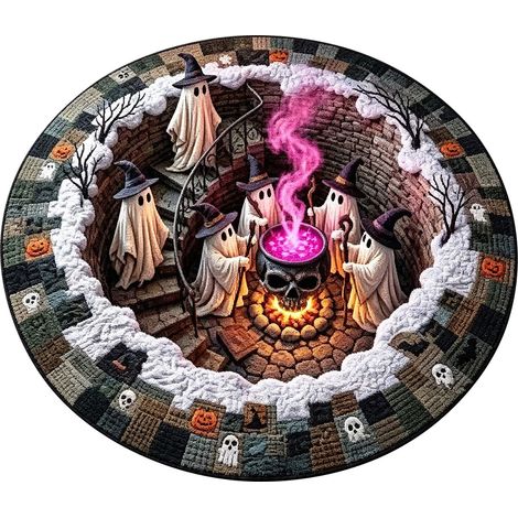 Tapis rond d'Halloween, pour crèche, chambre, chambre d'enfants, décoration de salon, décoration de vacances, diamètre 80 cm