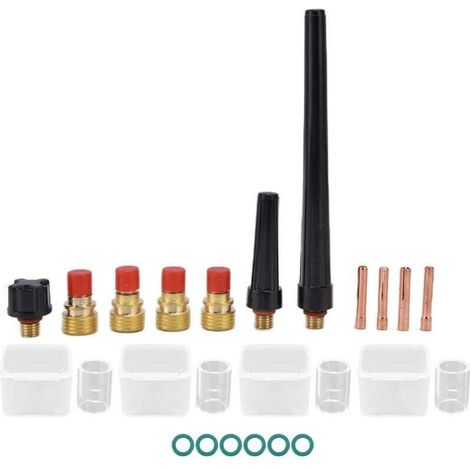 21-teiliges WIG-Schweißset mit Klemmen, Düsen, Glas, Schutzkappen und Zubehör WP-9 20 25 Modell 300A
