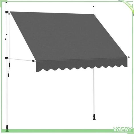 Auvent rétractable manuel - FAFEICY - 143689 - 250 cm - Projection 120 cm - Anthracite (1/5)