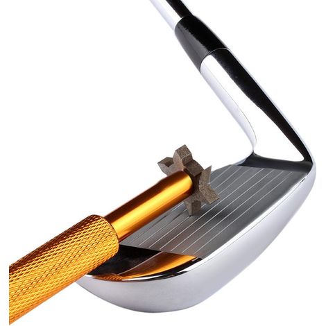 Lot de 1 Affûteur de Rainures Or pour Clubs de Golf - Nettoyeur et Aiguiseur de Fers, améliore l'effet rétro et le contrôle de balle - Cadeau idéal pour golfeur (1/5)