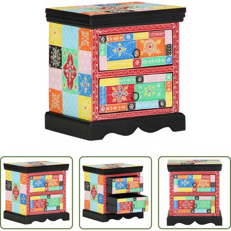 Rangement - Cabinet de chevet avec tiroir 2 pcs Multicolore 40 x 35 x 45 cm (1/5)