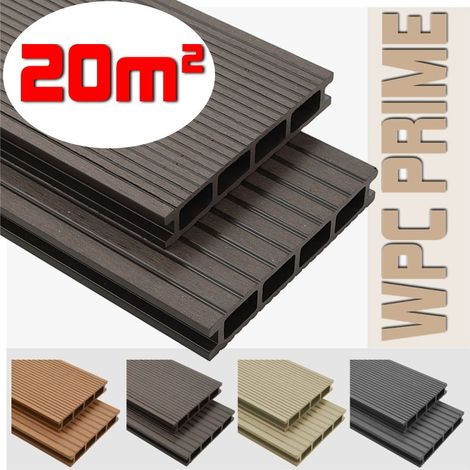 Listoni WPC 20m² per pavimentazione decking colore Coffee listone 140x2200mm spessore 25mm (1/5)