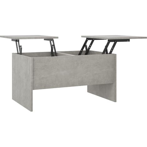Table basse Gris béton 80x50x42,5 Bois d'ingénierie (1/5)