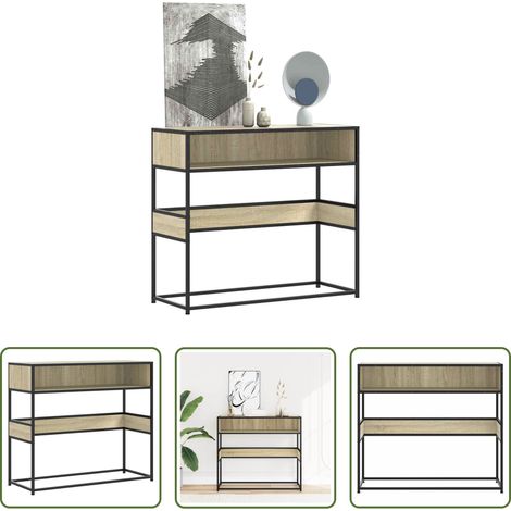 Rangement salon - Table console chêne sonoma 90x35x80 cm bois d'ingénierie (1/5)