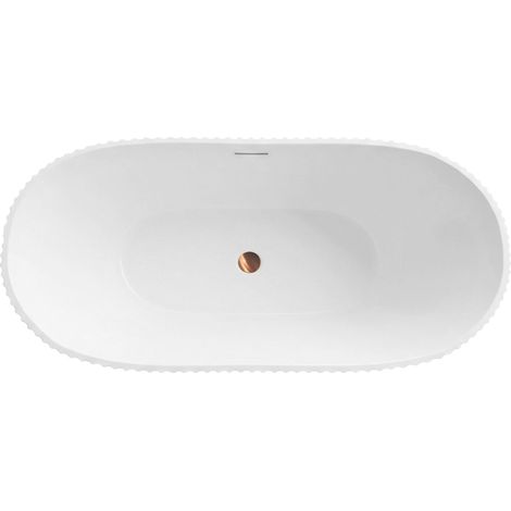 Vasca Bagno Da Terra Rea Atena 170 White With Brushed Copper Plug Cap