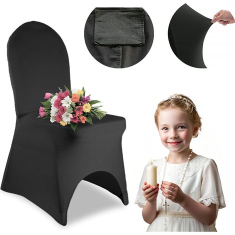 Housse de chaise de banquet noire haut de gamme