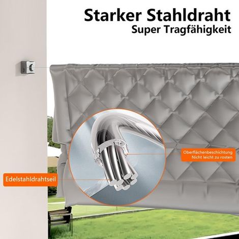 Étendoir à linge extensible - 5,1 m pour balcon et salle de bain - Solide et pratique (1/4)