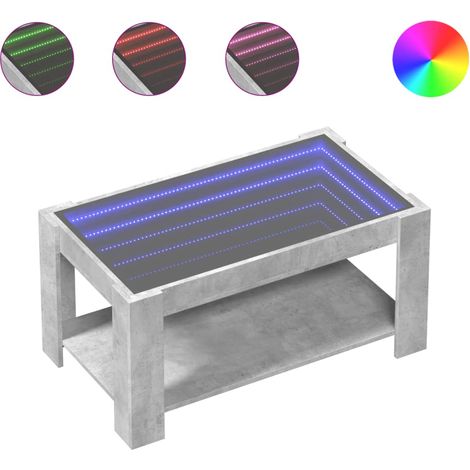 Maison Exclusive - LED-Couchtisch Betongrau 93x53x45 cm Holzwerks