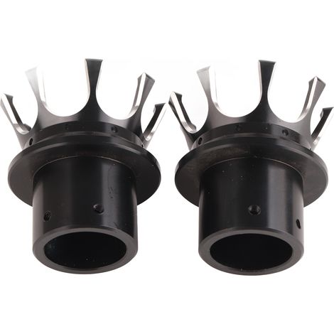 Embout d'axe avant distinctif couronne style CNC alliage aluminium pour moto custom noir chromé (1/5)