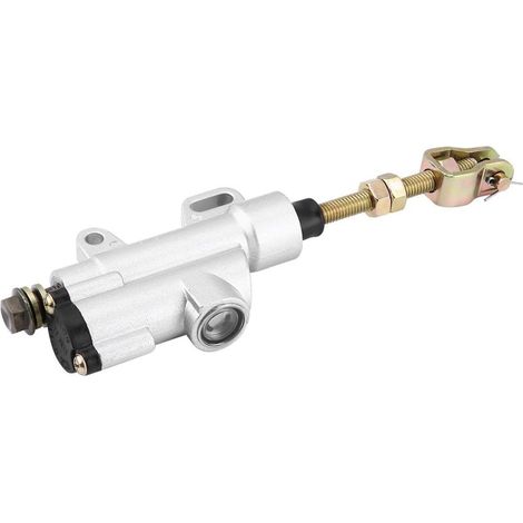 Maître-Cylindre de Frein arrière Universel, Pompe de maître-Cylindre hydraulique pour Frein à Pied arrière argenté pour Moto VTT Dirt Bike (1/5)
