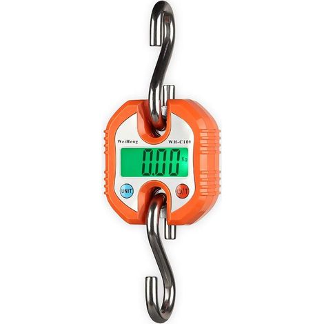 Balance à grue Weiheng, balance à bagages numérique, balance de cuisine, 3 unités de pesage, valeur en deux parties (0-100 kg / 50 g, 100-150 kg / 100 g, orange) (1/5)