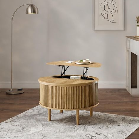 Table basse natural en panneau de particules 80 x 80 x 50 cm (1/5)