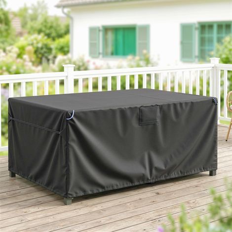Funda protectora para muebles de jardín, resistente al invierno, impermeable, cortavientos, anti-UV, tejido Oxford 420D, 180x120x74cm, negra.