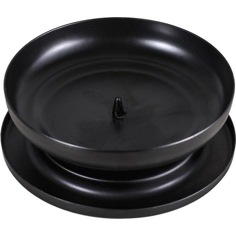 Moderner Kerzenständer Metall mit Dorn, Ø 10cm Schwarz (1/5)