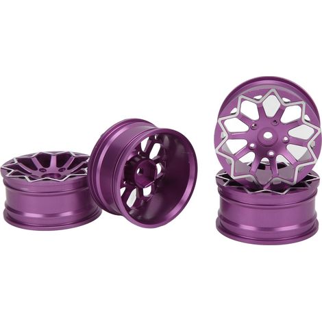 RC-Räder (Teile), CNC-gefräste Aluminiumfelgen, 52 mm Durchmesser, Nabe für 1:10 Onroad-Drift-Cars, lila (1/5)