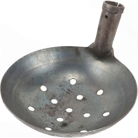 Écope de tamisage en métal robuste pour chantier et débouchage, outil gris foncé résistant, 22x20,5x13cm (1/5)