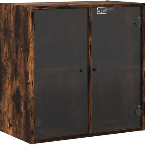 Maison Exclusive - Mobile a Muro con Ante in Vetro Rovere Fumo 68x37x68,5 cm