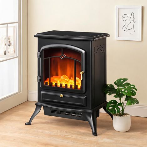 Cheminée électrique nero en aBS Vetro temperato 45 x 28 x 54 cm (1/5)