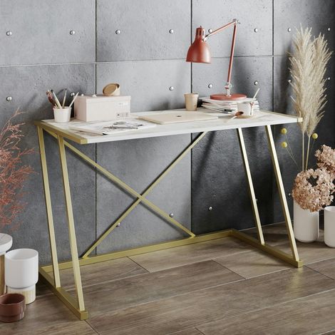 Bureau moderne chic avec plateau décor marbre JENA