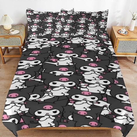 Ensemble de literie en microfibre légère imprimée en 3D, 3 pièces, pour enfants : 1 housse de couette et 2 taies d’oreiller. (1/4)