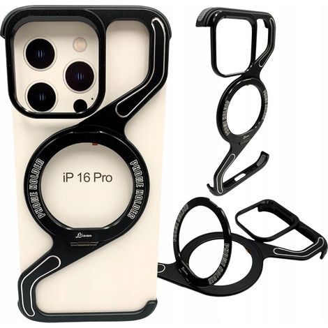 Custodia per iPhone 16 PRO Magsafe in metallo con supporto in titanio (1/5)