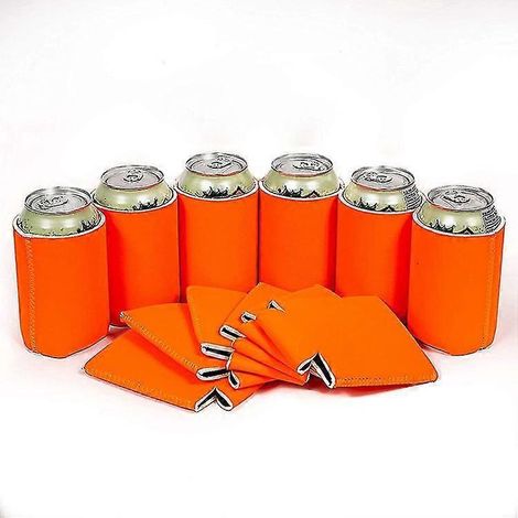 6er-Packung leere Bierdosenkühlerhüllen aus Neopren, Getränkeflaschenhalter-Orange (1/3)