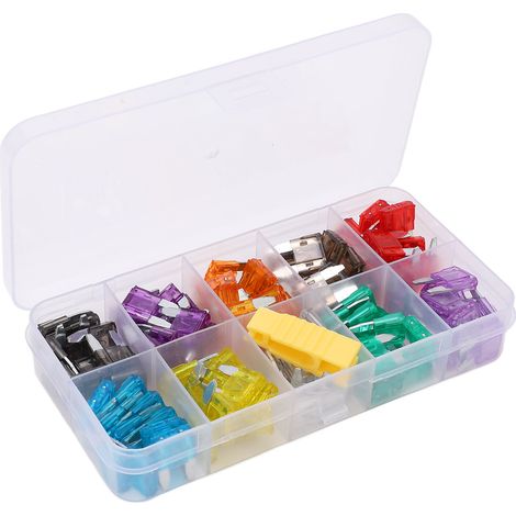 Kit 120 fusibles auto en alliage d'aluminium et plastique, assortiment 2A à 35A avec pince, coffret complet pour voiture (1/5)