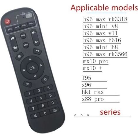 Télécommande IR Universelle - Compatible Android TV Box - Noir - 10 mètres de portée