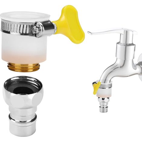 2 Paquets 1/2 Pouce Raccord Tuyau d'Arrosage, en Acier Inoxydable Adaptateur Robinet Tuyau Arrosage Universel Rapide pour Cuisine Robinet de Jardin Extérieur Lave-évier de Salle de Bain (Style 1) (1/5)
